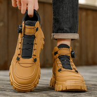 M03 bottes pour hommes automne 2025 nouveauté boucle rotative bottes de Style britannique jaune bottes décontractées montantes pour hommes chaussures à la mode