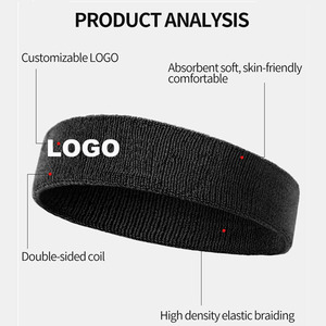 Customize Logo Cotton Sports Fitness Sweat Absorbent Bands Thick Breathable <b>Towel</b> Tennis Blank in Bulk Head Sweatbands - Product Image 3