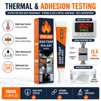 Silicone RTV Sealant Tahan Suhu Tinggi 100ml Tube Otomotif Aman untuk Sensor Oksigen Tidak Korosif Tahan Minyak Sepeda Motor