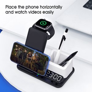 Reloj Despertador con Cargador Inalámbrico para Samsung <span class=keywords><strong>iPhone</strong></span> <span class=keywords><strong>11</strong></span> 12 13, Carga para Teléfono, <span class=keywords><strong>Airpods</strong></span> y Reloj - Product Image 6