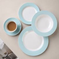 GXKC Assiettes de Luxe en Porcelaine Écologique de 10,5 Pouces au Design Contemporain pour Hôtels et Restaurants – Couleurs Unies