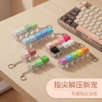 En gros Porte-clés Fidget Clavier Macaron Crème, Jouet à Cliquement ASMR, Keycap Pastel, Anti-stress et Décompression, Cadeau de Bureau