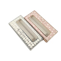 Boîte à cils de luxe avec fenêtre transparente en PVC, emballage en papier personnalisé avec estampage à chaud et pelliculage mat pour faux cils en vison synthétique