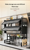 Égouttoir de rangement double couche en métal pour évier de cuisine, support à vaisselle anti-poussière sur pied avec conception sans perçage