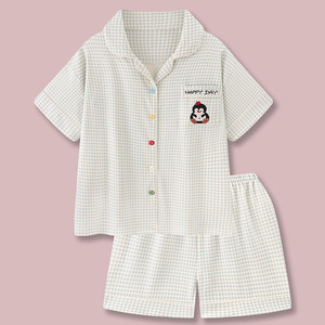 Venta Directa de Fábrica: <span class=keywords><strong>Pijama</strong></span> Casual de Manga Corta para Mujer, Estampado Completo, Suave, para Verano, Otoño y Primavera - Product Image 3