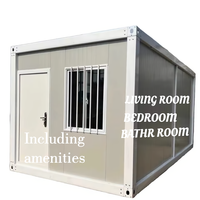 Maisonnette conteneur de luxe personnalisée de 16 pieds, maison mobile moderne préfabriquée en acier léger, petite maison en kit, villa