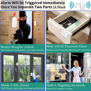 Alarme de sécurité sans fil intelligente pour fenêtre et porte magnétique avec télécommande pour la prévention des vols - Product Image 5