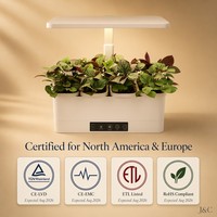 Jardin d'herbes aromatiques LED à panneau complet 24W, système de culture ouvert avec minuterie de précision et alerte de faible niveau d'eau, prêt pour l'OEM