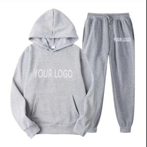 Ensemble de survêtement 2 pièces personnalisé pour homme : sweat à capuche et pantalon de jogging, imprimé ou vierge, noir - Product Image 5