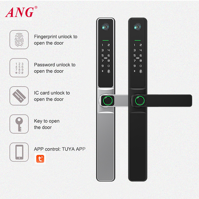 ANG Glass Smart Security Door Lock 3585 Mortise Camera Doorbell Fingerprint Password Door Lock Works with Tuya · image 6