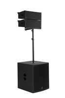Système de sonorisation puissant DSP avec caisson de basses de 18 pouces et double enceinte colonne de 6 pouces en bois pour églises et grandes salles