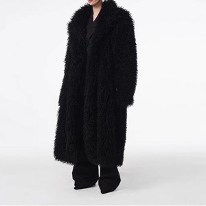 Cappotto Lungo da Donna in Lana Nera di Alta Qualità Moda 2025 Cardigan Caldo e Ampio Personalità <span class=keywords><strong>Trench</strong></span> Invernale - Product Image 4