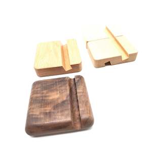 Customized Logo <b>Phone</b> Holder Polished Beech Walnut Wooden Mobile <b>Stand</b> - Product Image 4