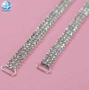 シルバークリスタルビキニチェーンバックルオーバルラインストーンコネクタ下着アクセサリー用 - Product Image 4