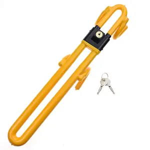 Durable Heavy Duty Carbon Steel Vehicle Steering Wheel Lock Universal Security Yellow Anti Theft Car Steering Wheel Lock