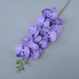 Wholesale Artificial Orchids 9 Heads Real Touch Butterfly Orchid 3D Orchids Flower Wedding Home Office Decoration