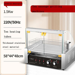 เตาปิ้งฮอทดอกแบบตั้งโต๊ะ สเตนเลสสตีล พร้อมฝาครอบแก้วและชั้นอุ่น - Product Image 4