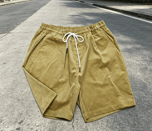 Shorts de sport en velours côtelé pour homme avec logo personnalisé, 100% coton, respirants, avec cordon de serrage, pour l'été - Product Image 5