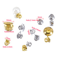 Support de perles en acier inoxydable plaqué or 18 carats, capuchon et couvercle de perle, anneau en forme de bol pour bracelets, colliers et bijoux DIY en perles