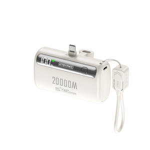 Mini banco de energía portátil de 10000mAh con batería de polímero de litio de carga rápida Interfaz tipo C 2 en 1 Incluye cordón y soporte - Product Image 6