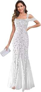 שמלת כלה בתולת ים עם תחרה ולוגו בהתאמה אישית, שמלת ערב, שמלת כלה יוקרתית עם דוגמת זנב - Product Image 5