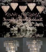 C-260 nouveau lustre en cristal de lampe de bande de glace acrylique pour les hôtels de mariage salles de banquet élégant plafond pendentif lampe de salle de mariage