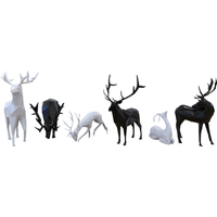 Sculpture d'animal en fibre de verre blanche écologique de grande taille en forme de cerf de dessin animé, design Art Déco, décoration de jardin de Noël, marque YUWEI