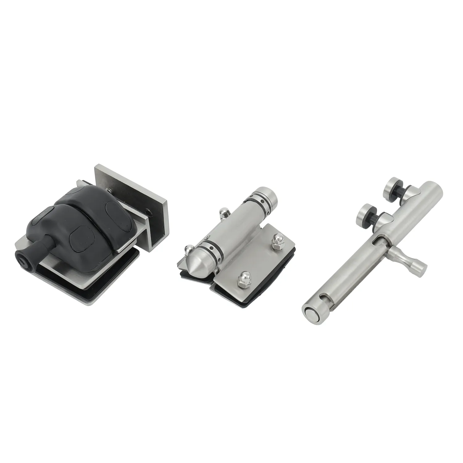 Stainless Steel Frameless Glass Gate Hinge Glass Door Lock Glass Door Latch For Balcony