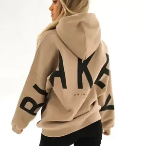 New cross-border Europe and the United States fashion printing thick long sleeve loose hoodie woman