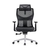 Chaise de bureau ergonomique de qualité supérieure avec appui-tête amovible-Maille ventilée et base en aluminium durable