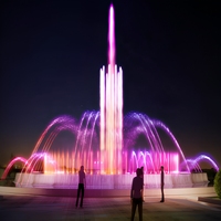 Fontaine musicale dansante pour jardin, lac ou piscine avec spectacle de lumière LED colorée et pompe à eau durable pour la décoration paysagère extérieure