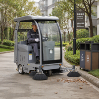 Balayeuse de voirie électrique semi-fermée industrielle pour le nettoyage des sols, idéale pour les collectivités