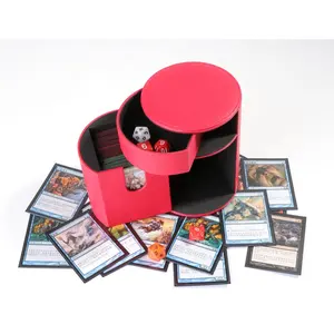 PU Leder Deck Box Flip Solid Großhandel Brettspiel Sammelkarten box Großhandel Premium Multi Color Big Capacity Geschenk Deck Boxen