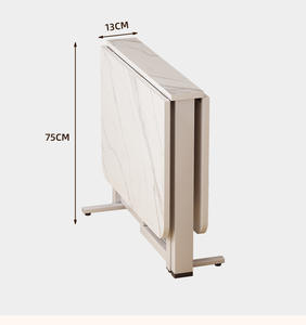 Modern <strong>Folding</strong> Dining <strong>Table</strong> Space Saving Foldable with Wooden Top Metal Frame for <strong>Small</strong> Space Apartment Living Room - Product Image 6