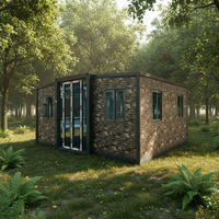 Maison préfabriquée extensible de luxe en acier léger écologique de 20 pieds avec cuisine et salle de bain, hôtel mobile portable, villa