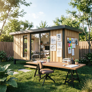 Studio <span class=keywords><strong>de</strong></span> Jardín Prefabricado Modular, Espacio <span class=keywords><strong>de</strong></span> Oficina y Ocio al Aire Libre, Aislamiento Térmico, Fácil <span class=keywords><strong>de</strong></span> Instalar, Sin Grandes Trabajos - Product Image 1