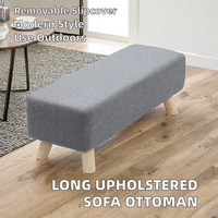Pouf Ottoman Style Moderne, Repose-Pieds Réglable en Hauteur, Banc Long, Chaise, Canapé, Revêtement en Tissu, Chambre, Salon, Extérieur