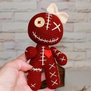 Ma Ám búp bê <span class=keywords><strong>Voodoo</strong></span> bông dệt kim nhồi Halloween Crochet <span class=keywords><strong>Voodoo</strong></span> đồ chơi Amigurumi Màu Đỏ <span class=keywords><strong>Voodoo</strong></span> Bunny - Product Image 1