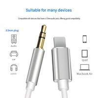 Câble audio AUX 3,5 mm pour téléphones portables et voitures, compatible avec les enceintes Apple et les systèmes audio de voiture.