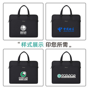 Oukchi Briefcase Oxford Cloth 38x31x6.5cm Zippered Business <b>Document</b> <b>Bag</b> For Office Meeting - Product Image 2