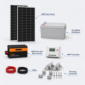 ชุดโซลาร์เซลล์ 600W พร้อมแบตเตอรี่และแบตเตอรี่เจล 12V 250Ah สำหรับระบบออฟกริด 600W250AH แบบเสียบใช้งานได้ทันที พร้อมสายเคเบิลแบบเชื่อมต่อสำเร็จรูป - Product Image 2