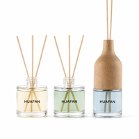 Flacon diffuseur cylindrique en verre transparent mini 30ml 50ml, best-seller, flacon vide pour emballage de parfum, logo personnalisé et coffret cadeau