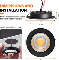 Plafonnier encastré LED GZV 12V en aluminium, 3 pouces, étanche, éclairage intérieur pour camping-cars, fourgons, camions, motorhomes
