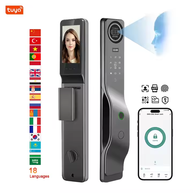 Smart Door Lock Face ID Fingerprint Tuya WiFi Keyless Entry Cerradura Inteligente Electronic Door Lock Home