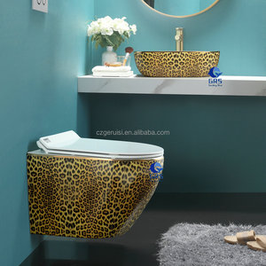 Ensemble WC et <span class=keywords><strong>lavabo</strong></span> mural en céramique KASCA moderne, <span class=keywords><strong>avec</strong></span> siphon en P, chasse d'eau par gravité, réservoir encastré, monobloc, coloré - Product Image 2
