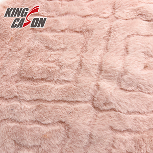 KINGCASON fabricant 100% polyester 280gsm motif Jacquard <span class=keywords><strong>lapin</strong></span> fausse fourrure <span class=keywords><strong>tissu</strong></span> pour vêtement manteau maison textile couverture couverture - Product Image 5