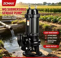 Pompe à eaux usées submersible ZCMAX WQ 5,5KW 7,5KW, pompe à eaux usées robuste en fonte pour drainage industriel, agricole et de sous-sol