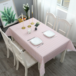<b>Printed</b> Grid Pattern PVC Tablecloth Rectangle Waterproof Oilproof Heat Resistant For Home Use - Product Image 2