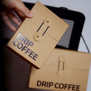 Sac fourre-tout rétro en papier kraft épais avec poignée en corde de cuir de vachette, fermeture à bouton, pour emballage de café, boîte de rangement portable pour documents et aliments - Product Image 3