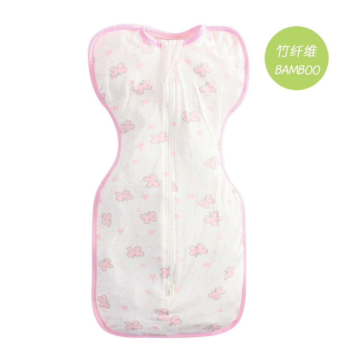 Papillon rose en fibre de bambou